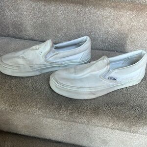Vans White Slip-On Loafers Casual Canvas